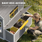 Wooden Chicken Coop, Hen House for 2-4 Hens, Outdoor Playhouse Poultry Cage with Nesting Boxes, Waterproof Roof, Windows