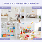 6-Cubby Kids Bookcase with Reading Nook and Cushion, Multi-Purpose Storage Organizer for Bedroom, Living Room, Grey
