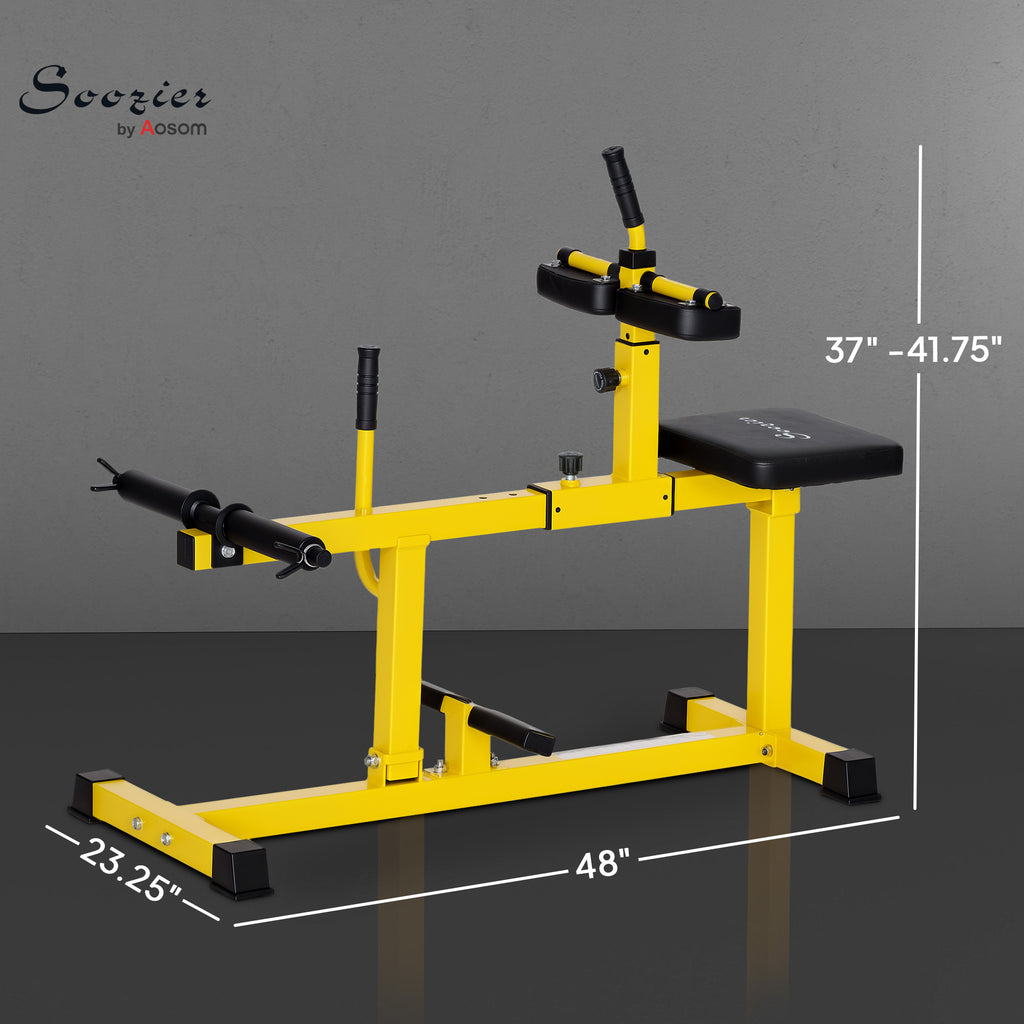 Adjustable Steel Seated Calf Raise Exercise Strength Training Gym Equipment, Yellow