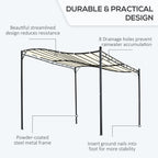 10' x 10' Steel Outdoor Pergola Gazebo, Patio Canopy with Weather-Resistant Fabric and Drainage Holes for Backyard, Deck, Garden, Cream White