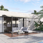 10' x 13' Outdoor Pergola Gazebo, Steel Patio Canopy with Weather-Resistant Fabric and Drainage Holes, Cream White