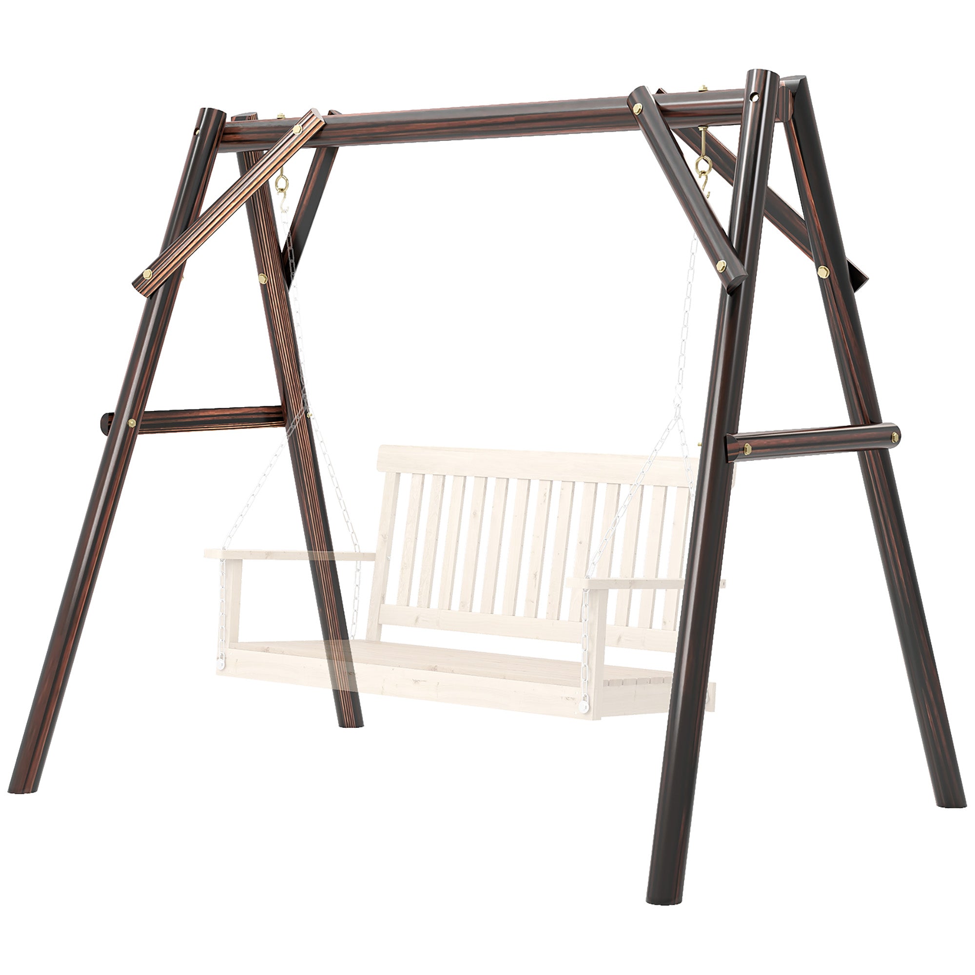 660 lbs Porch Swing Frame, A-Frame Hanging Chair Stand Only for DIY Painting, Swing Chair Stand for Backyard, Patio