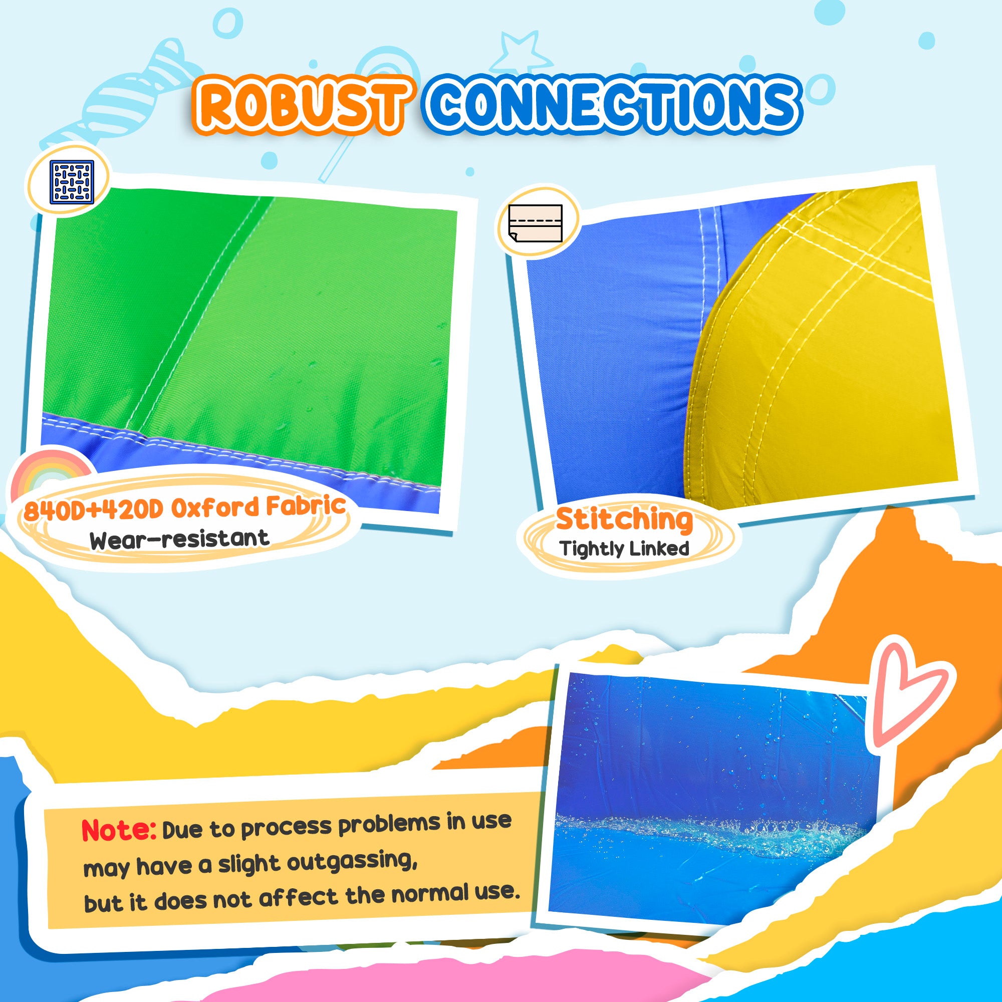 6-in-1 Inflatable Water Slide with Splash Pool, Slide, Climbing Wall, Water Cannon, Inflatable Bounce House for Kids with 2 Min. Inflation and Air Blower