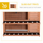 54" 2-Story Large Rabbit Hutch Bunny Cage Wooden Pet House Small Animal Habitat Lockable Doors, Tray, Roof, Orange