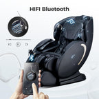 3D Zero Gravity Massage Chair with Voice and App Control, Back Heating, Full Body Shiatsu Recliner, 52" L x 29" W x 43" H, Black