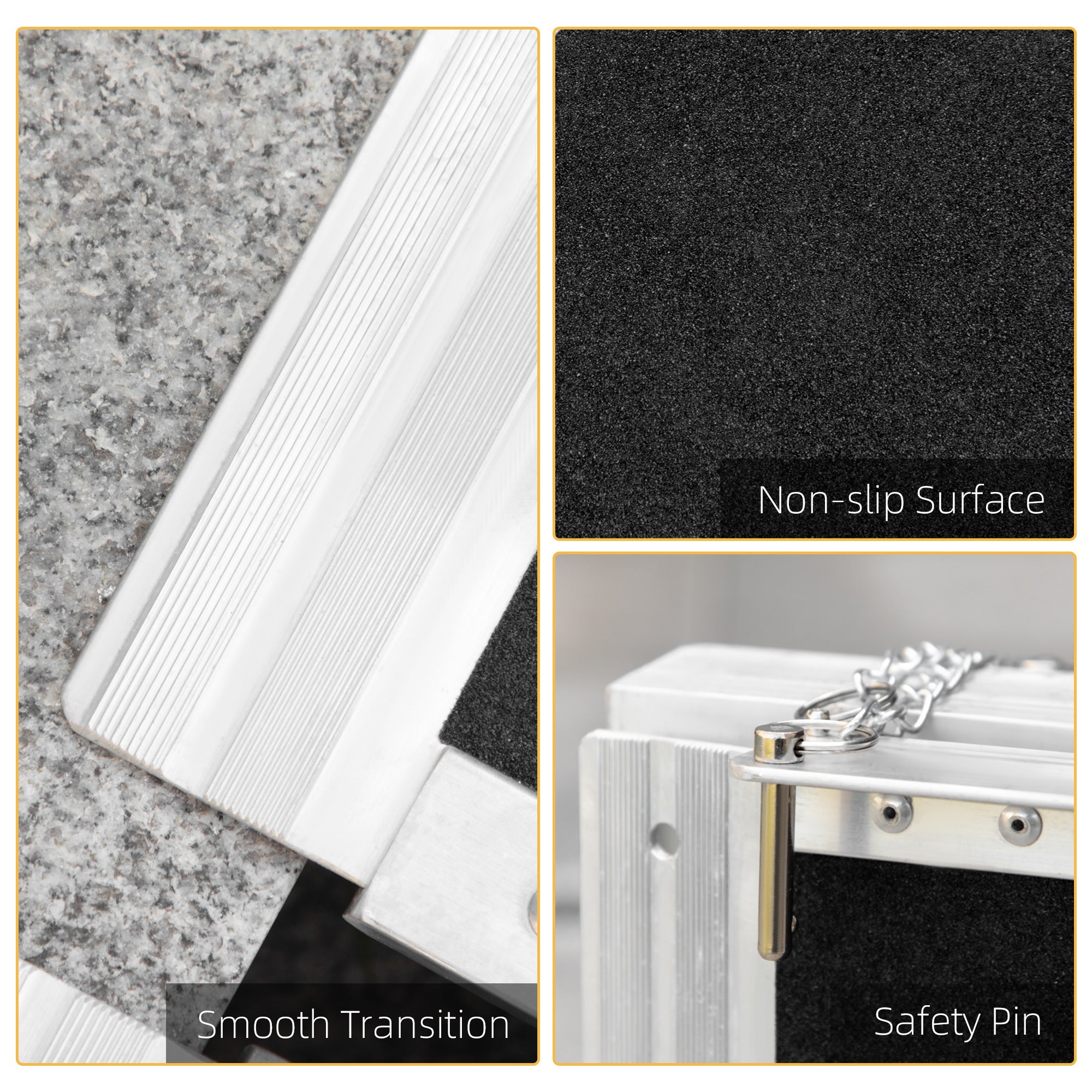 8' Skidproof Portable Wheelchair Ramp for Home, Steps, Doorways, Carpeted Foldable Handicap Ramp, Threshold Ramp