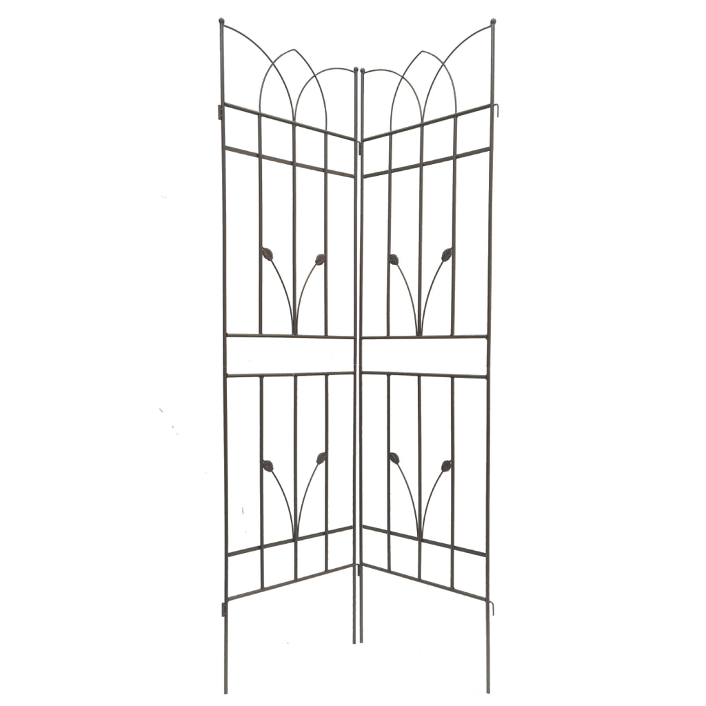4 Pack Metal Garden Trellis with Rustproof Feature, for Climbing Plant Support, Easy Assembly, Brown