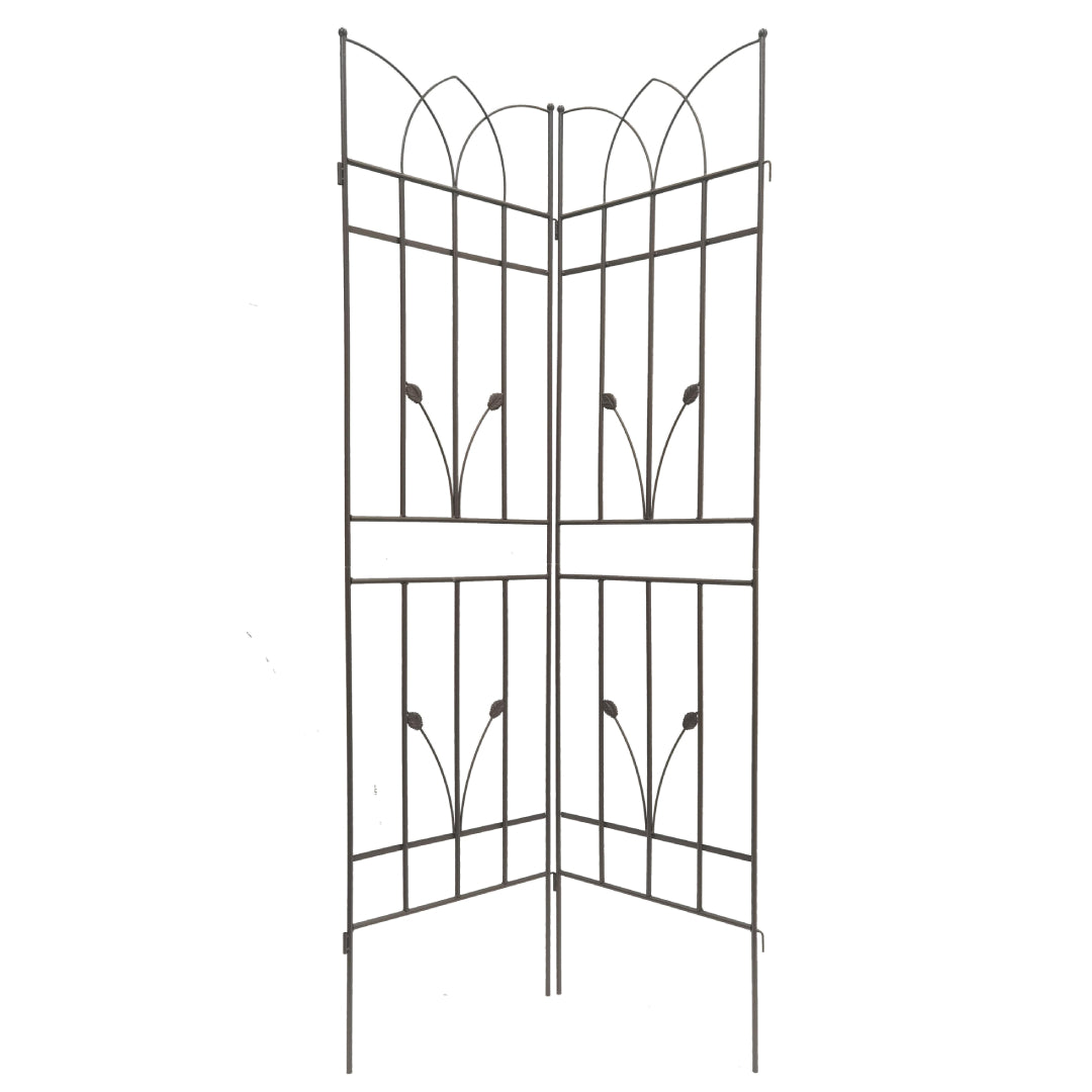 4 Pack Metal Garden Trellis with Rustproof Feature, for Climbing Plant Support, Easy Assembly, Brown