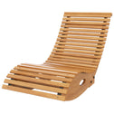 Outdoor Rocking Chair w/ Slatted Seat, Wooden Rocking Chair, 51.25" x 23.5" x 23.5", Teak