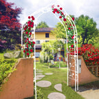 8 Styles Freely Assembled Rust-Resistant Arbor, Metal Garden Arch Trellis for Wedding, Party Archway, 59" L x 15.5" W x 98.5" H, Cream White