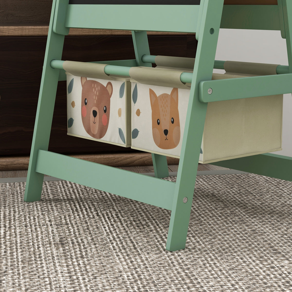 Art Easel for Kids with Paper Roll, Blackboard, Whiteboard, Storage
