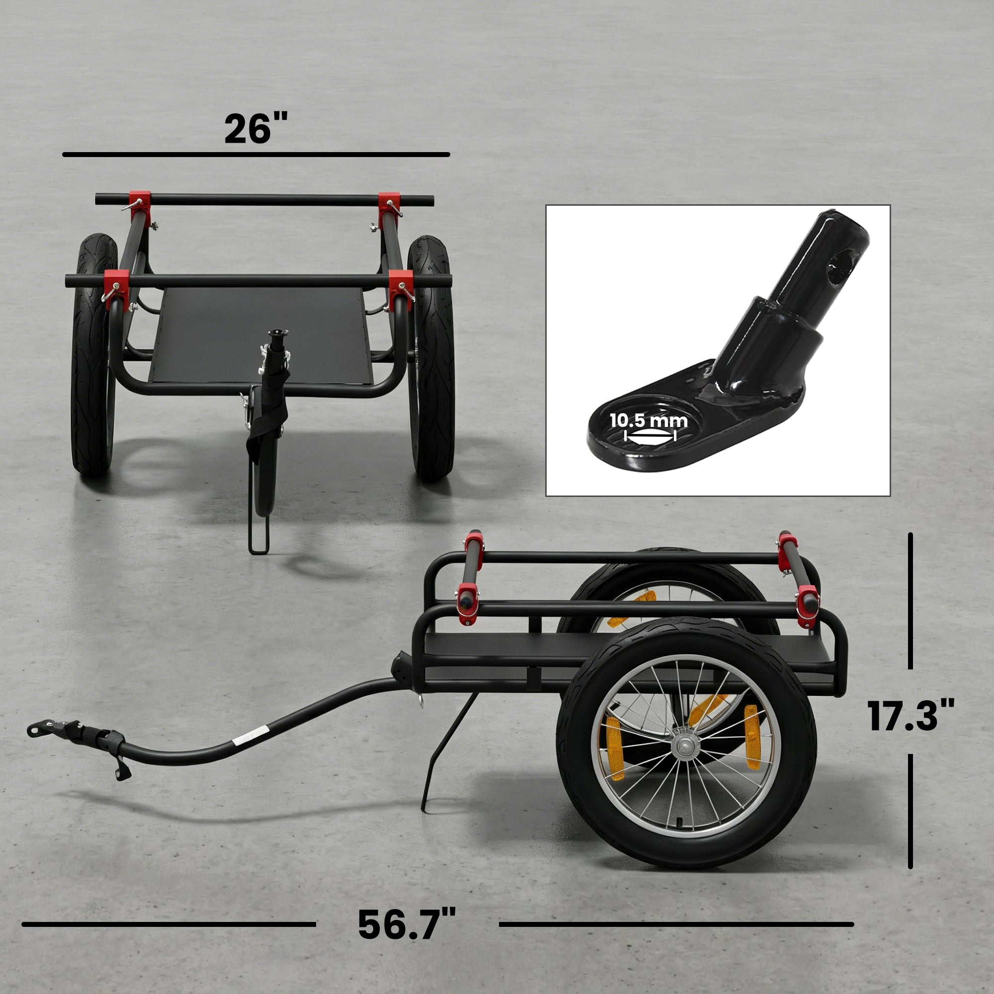 2-In-1 Bike Cargo Trailer & Wagon Cart, Multi-Use Bicycle Trailer with Quick Release 16" Pneumatic Wheels, Kickstand