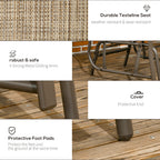 Outdoor Glider Chairs with Coffee Table, Patio 2-Seat Rocking Chair Swing Loveseat with Breathable Sling for Backyard, Garden, and Porch, Light Brown