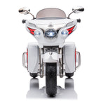 2-Seat 12V Kids Electric Ride-On Motorcycle with Storage Trunk, 3-Wheel Motorbike with MP3 and Bluetooth, 43.5'' L x 19'' W x 26.5'' H, White