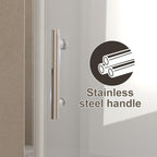 30" Bi-Fold Shower Door with Explosion-Proof Film and Tempered Glass, Bathroom Door with Stainless Steel Handle, 30" L x 0.5" W x 72" H, Chrome