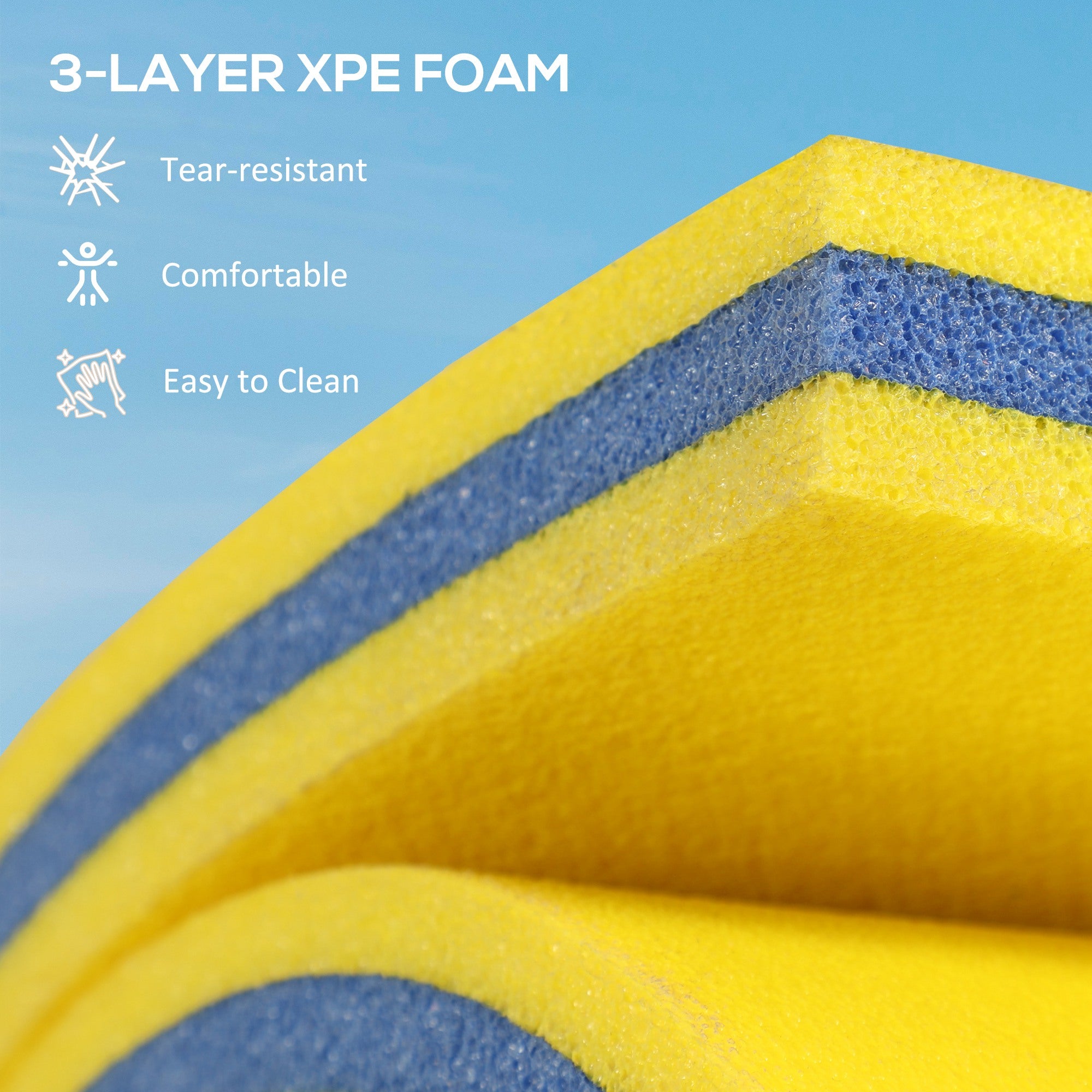 9' x 6' Lily Pad Water Mat for 2 Adults, Floating Water Pad for Lake, Pool, Ocean, Beach, and Boating, Yellow