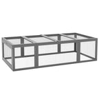 Large Wooden Rabbit Hutch Small Animal Habitat Enclosure Outdoor Run and Lockable Doors - Gray