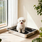 Dog Potty Tray Stainless Steel for Small and Medium Dogs, Dog Training Tray for Porch, Bathroom, Balcony, 28" x 20" x 4"