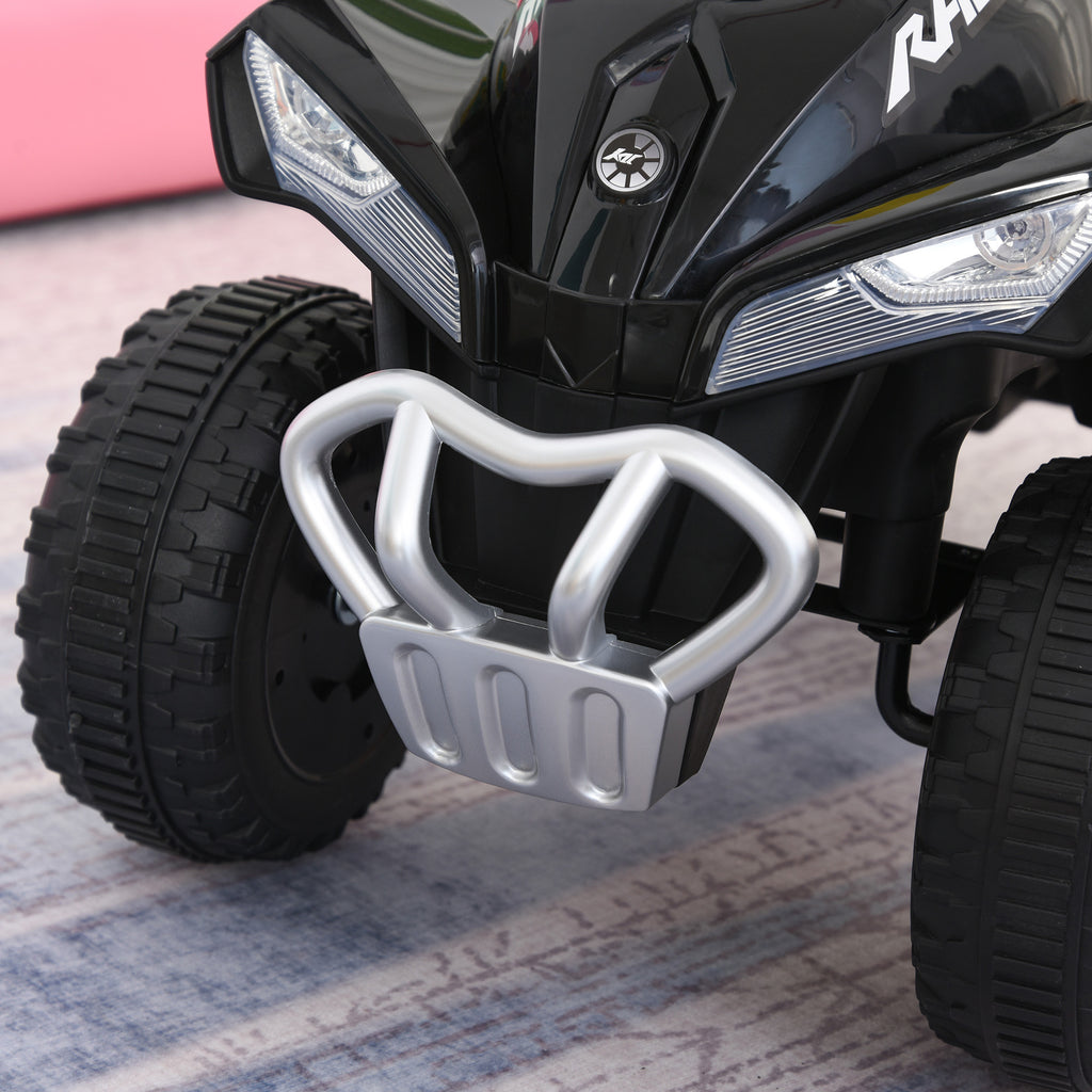 NO Power Kids Ride On Push Car, Ride Racer, Foot-to-floor Sliding Car, Walking ATV Toy with Music, Lights, for 1.5-3 Years Old, Black