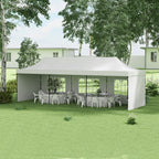 9.5' x 28' Pop Up Canopy Tent, Instant Tent for Parties, Height Adjustable, with Carry Bag and Sand Bags