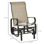 Gliding Lounger Chair, Single Rocker with Lightweight Metal & Mesh Construction, Tan