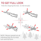 7.5ft Flocked Christmas Tree, Pencil Artificial Xmas Tree with Faux Snow, Dense Branches, Foldable Metal Base for Indoor Holiday Decor