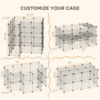 36 Panels Small Animal Playpen with Door, DIY C & C Cage for Guinea Pigs with Ramp, Portable Metal Wire Yard for Rabbit, Hedgehogs, 14 x 14 in
