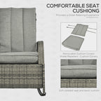 PE Rattan Rocking Recliner with Footrest, Gray