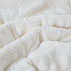 Reversible Smart Temperature Down Alternative Blanket with Plush to Microfiber, OEKO-TEX Certified, for Any Season, 90" L x 90" W x 0.25" H, Ivory