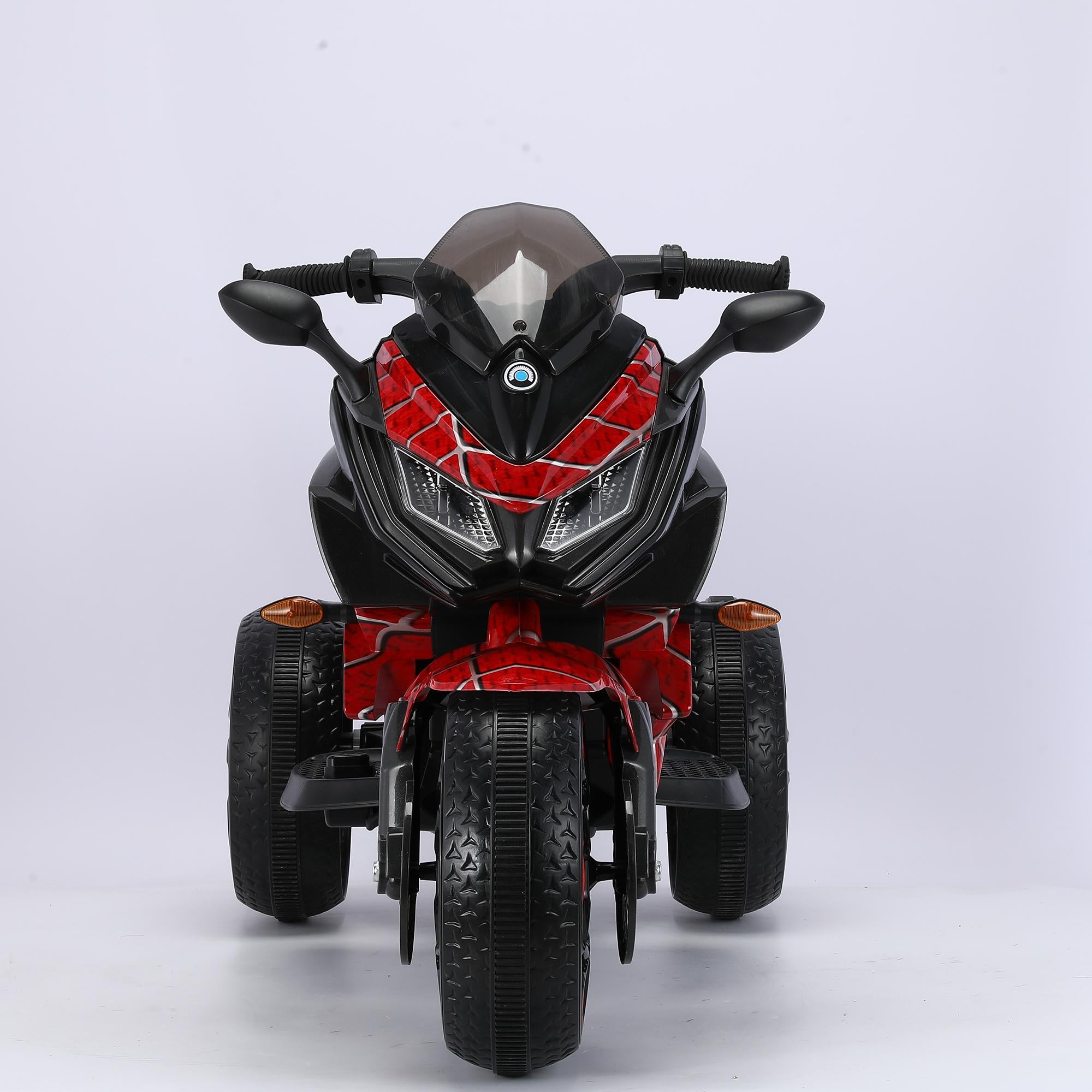 3-Wheel 12V Kids Electric Ride-On Motorcycle with Training Wheels and Headlight, Motorbike with MP3/USB, 43.5'' L x 23.5'' W x 29'' H, Red