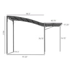 10' x 8' Outdoor Pergola and Patio Gazebo for Garden, Camper, Deck, Doors and Windows, Dark Gray