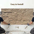 8-Pack 3D Faux Stone Wall Panels, Lightweight Polyurethane Panels for Interior and Exterior Accent Walls, Beige