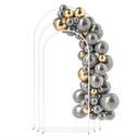 Metal Arch Backdrop Stand Set of 3, 7/6.5/6 ft Wedding Arch Frame, Balloon Backdrop Arch Stand Set for Birthday Party, Bridal Shower, Graduation, Ceremony, Banquet Decorations, White