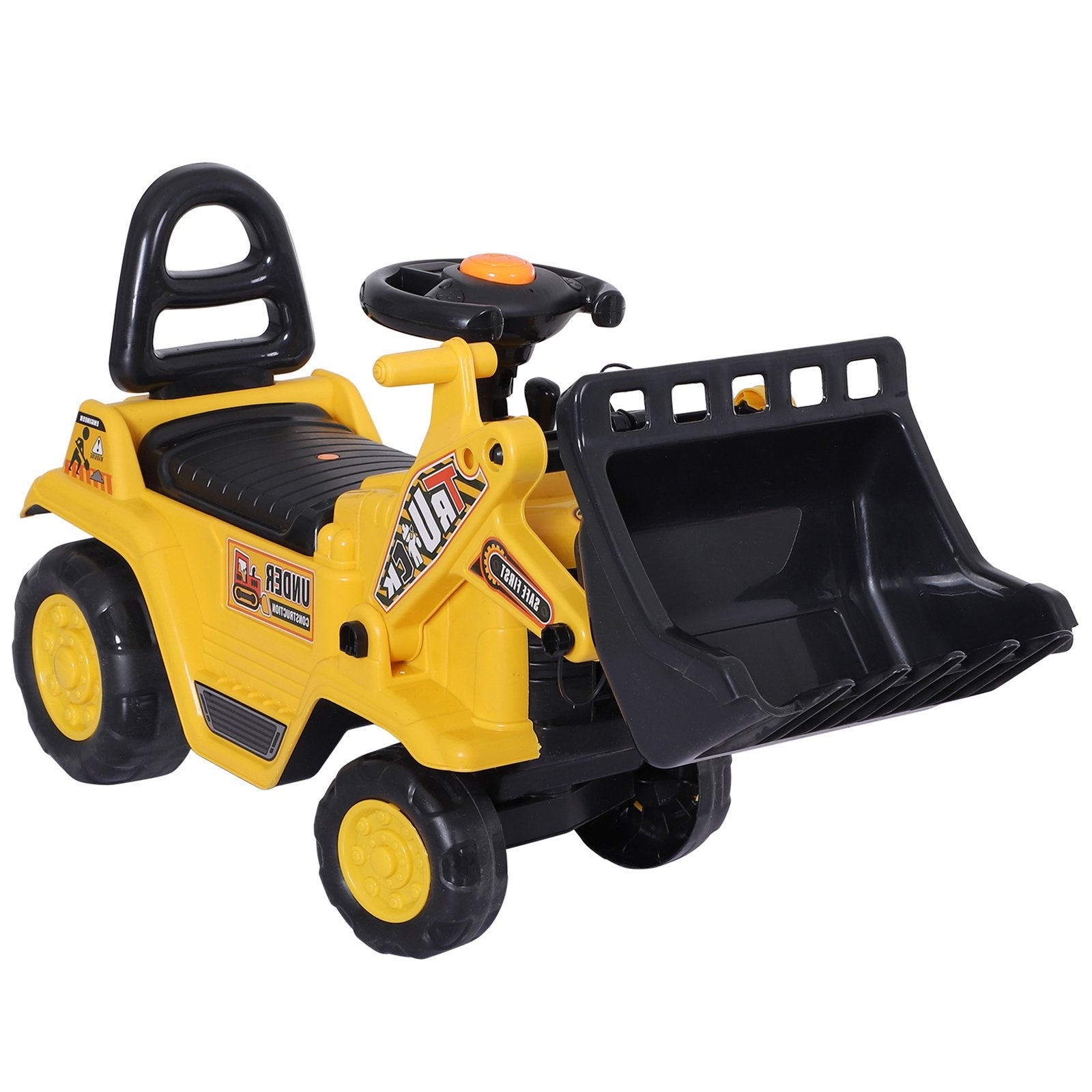 3 in 1 Ride On Toy Bulldozer Digger Tractor Pulling Cart Pretend Play Construction Truck