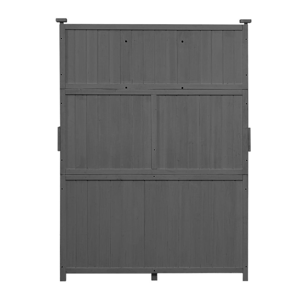 Fir Wood Potting Bench with Drawer & Cabinet for Garden, Outdoor Garden Workstation with Three-Tier Shelf, 47'' L x 23'' W x 65'' H, Gray