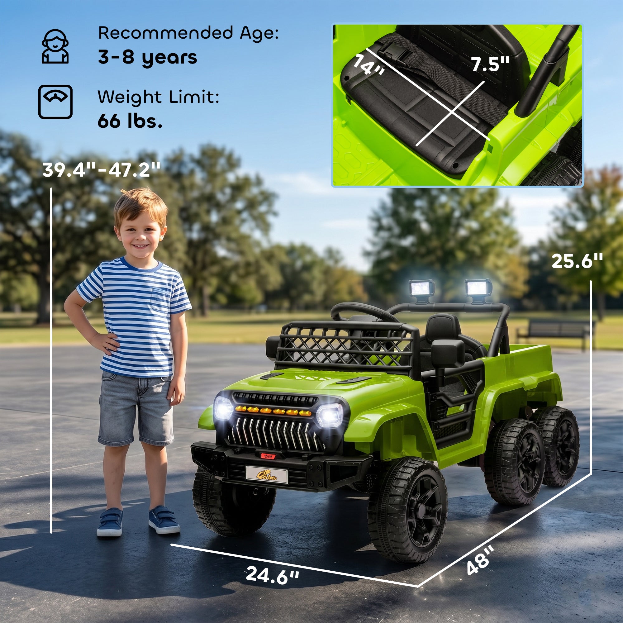 12V 4x4 Kids Electric Car w/ 2WD/4WD Switchable, Remote Control, Spring Suspension System, Back Trailer, Camouflage