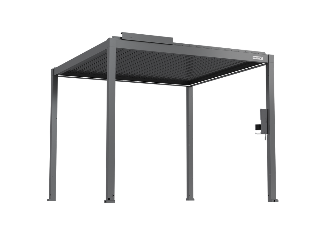 POWER+ Gen 2 Motorized Pergola – Motorized Louvers, 10'L x 10'W, Gray, 6063-T5 Aluminum