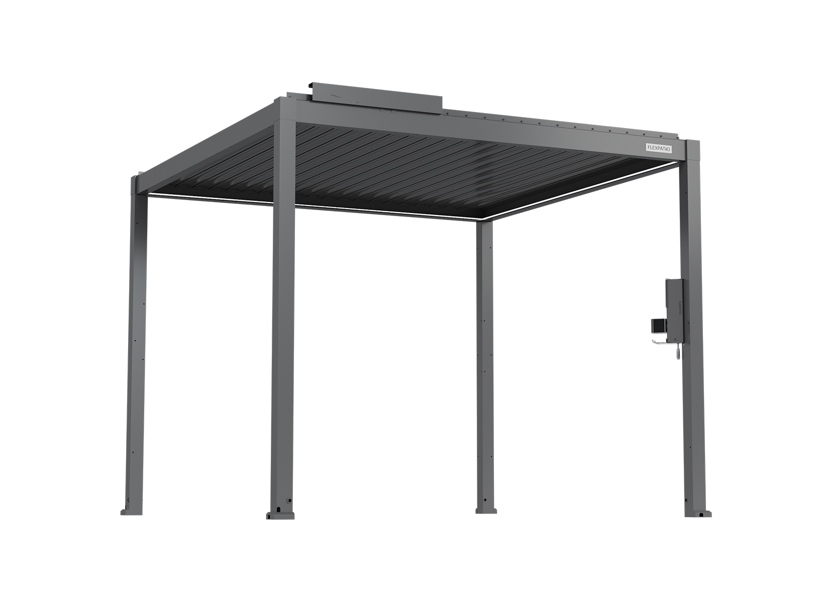 POWER+ Gen 2 Motorized Pergola – Motorized Louvers, 10'L x 10'W, Gray, 6063-T5 Aluminum