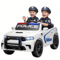 Licensed Ride On Police Car for Kids with 2 Seater, Remote, Suspension, Flashing Lights, Siren for Ages 3-6, White