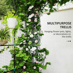 Raised Garden Beds Set with Arch Trellis, Climbing Net, Galvanized Planter Box for Climbing Vegetables Flowers Herbs