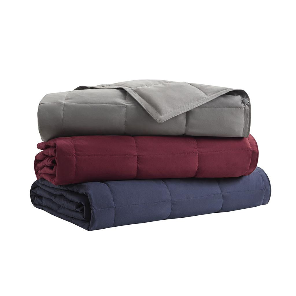 Wearable Multipurpose Throw with Goose Feather, Down Filling, Water-Repellent Microfiber, Machine Washable, 68" L x 62" W x 0.25" H, Red