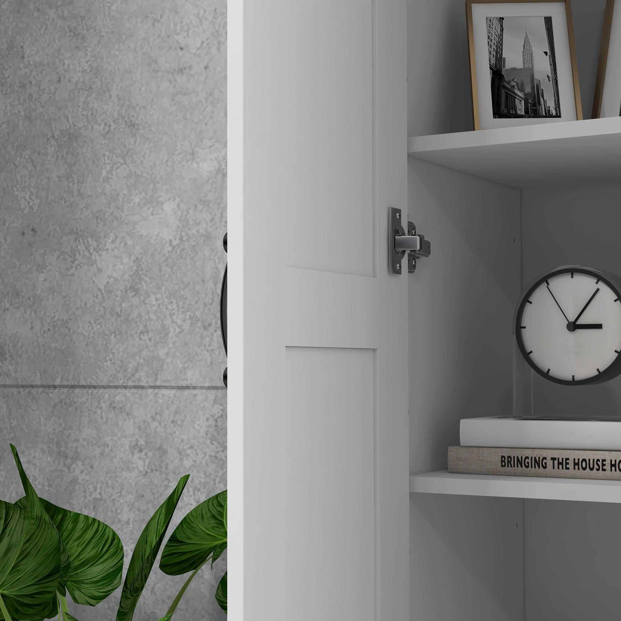 White Storage Cabinet with Adjustable Shelves and Tall Design, for Kitchen Storage, Perfect for Home Use and Family Organization