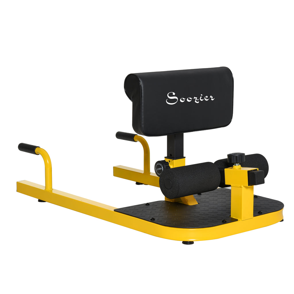 3-in-1 Padded Push Up Sit Up Deep Sissy Squat Machine Home Gym Fitness Equipment, Yellow