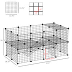 36 Panels Small Animal Playpen with Door, DIY C & C Cage for Guinea Pigs with Ramp, Portable Metal Wire Yard for Rabbit, Hedgehogs, 14 x 14 in