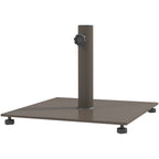 Square Patio Umbrella Base, 29 lbs Metal Umbrella Stand Base with Adjustable Foot Pads, Heavy Duty Patio Umbrella Holder for 1.5"/1.9" Umbrella Poles for Outdoor, Lawn, Poolside, Brown
