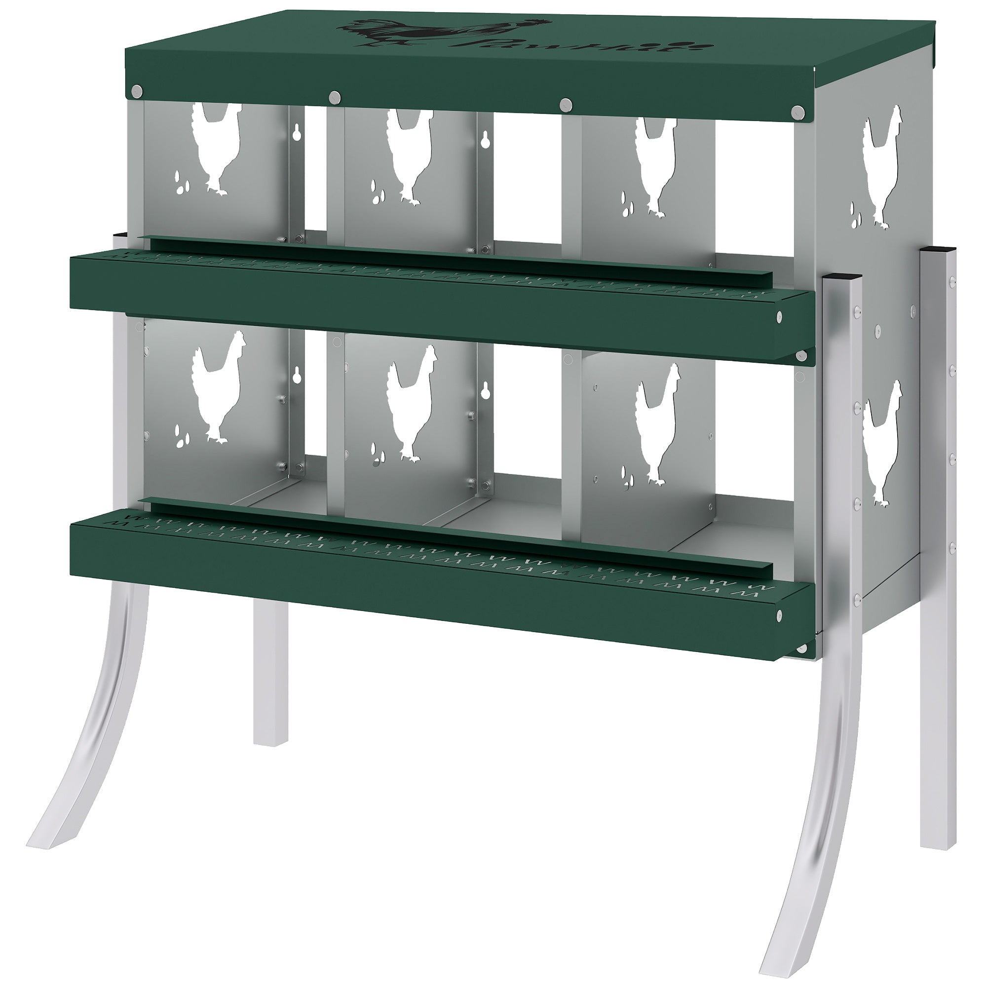 Chicken Nesting Boxes, 6 Compartment Steel Nesting Boxes for Chickens, Wall Mount Egg Laying Boxes with Vented Holes