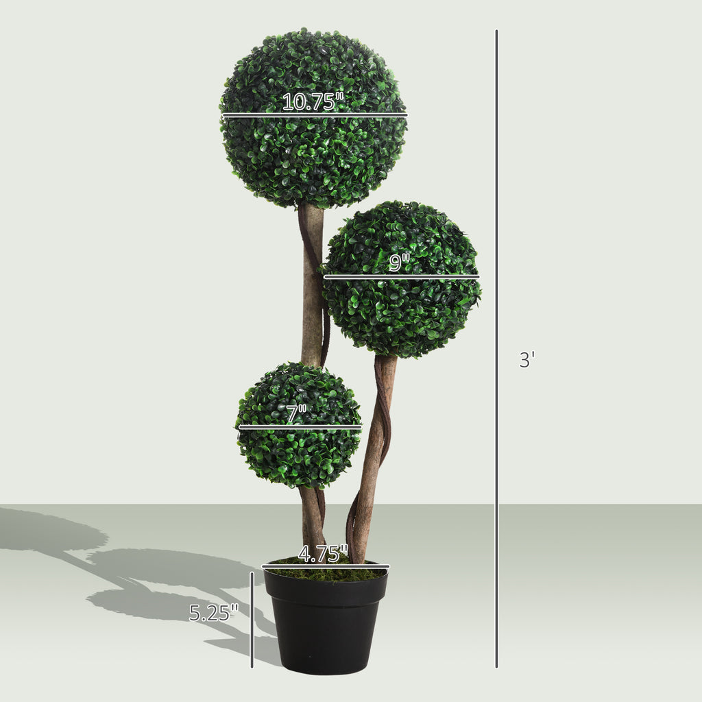 Artificial Plant for Home Decor Indoor & Outdoor Fake Plants Artificial Tree in Pot, Dark Green