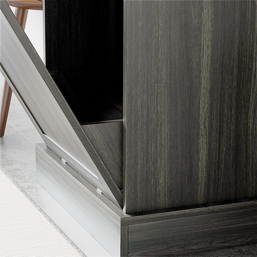 Kitchen Tilt Out Trash Bin Cabinet Free Standing Storage Cabinet with Drawer, Charcoal Gray