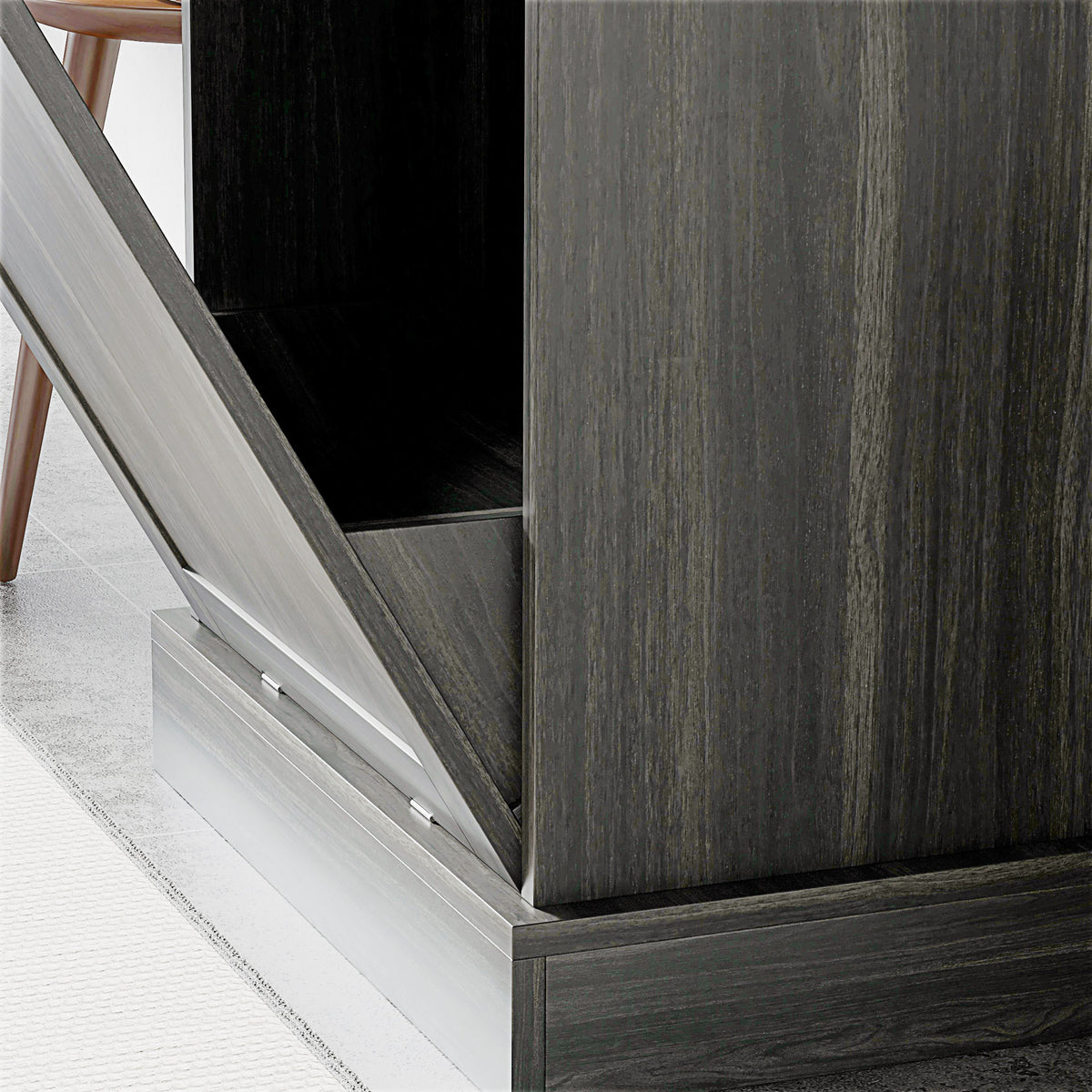 Kitchen Tilt Out Trash Bin Cabinet Free Standing Storage Cabinet with Drawer, Charcoal Gray