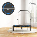 45" Rebounder Trampoline for Adults, Foldable Mini Trampoline with Adjustable Handle Bar for Indoor Outdoor, Blue